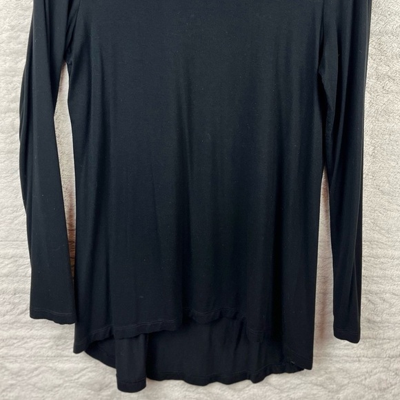 CUPIO Black Long Shirt Scoop Neck Medium Long Sleeve Yoga Athleisure Comfort - Picture 3 of 9